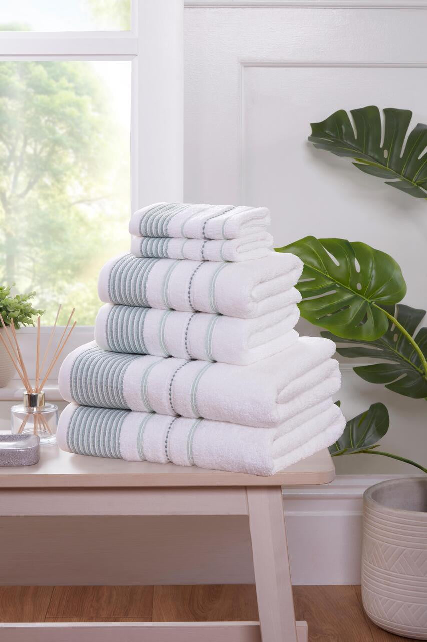 Dakota Stripe 6Pc Towel Bale Green