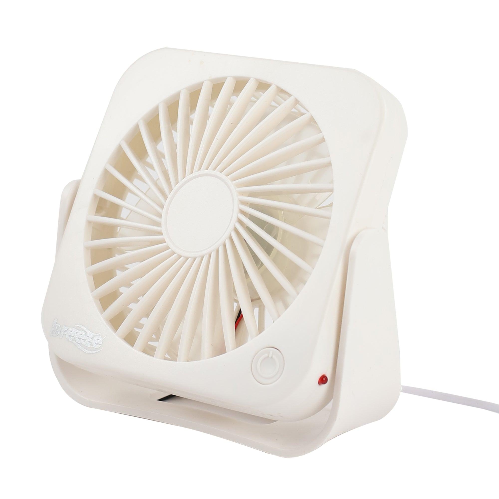 Breeze Mini Table Fan USB Powered White