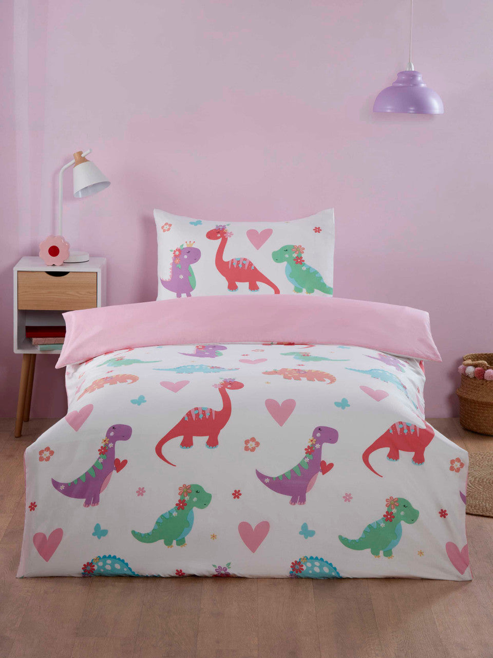 Dino Daisy Duvet Set Single Multi
