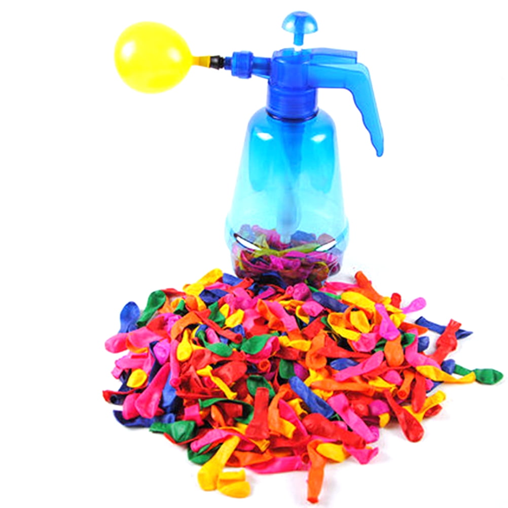 2 in1 Air Water Bomb Balloon Pump Kids Party Outdoor Garden 100pc Balloon Approx, Assorted Colours, Random Delivery