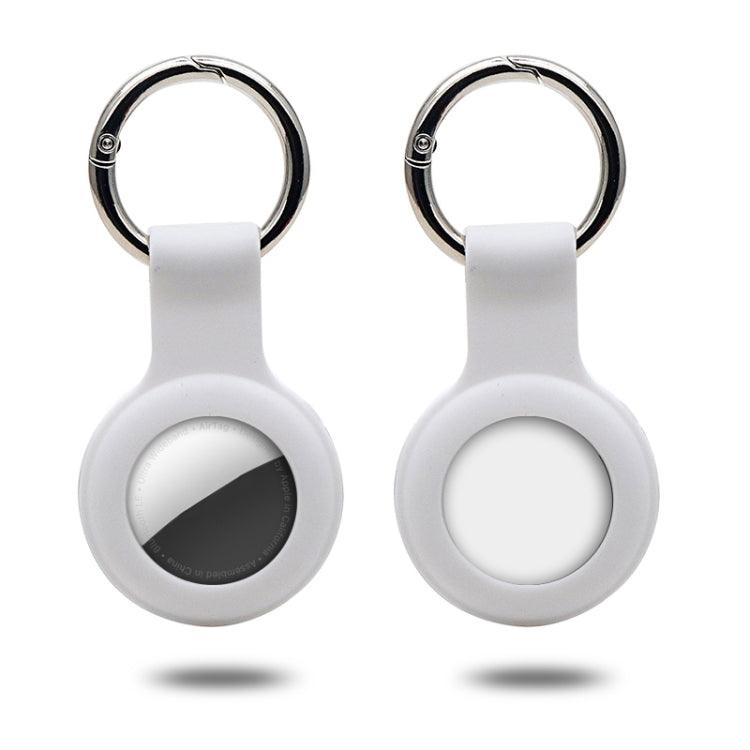 Silicone Case Cover with Keychain Ring for AirTag (White)