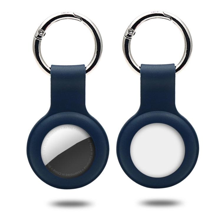 Silicone Case Cover with Keychain Ring for AirTag (Dark Blue)