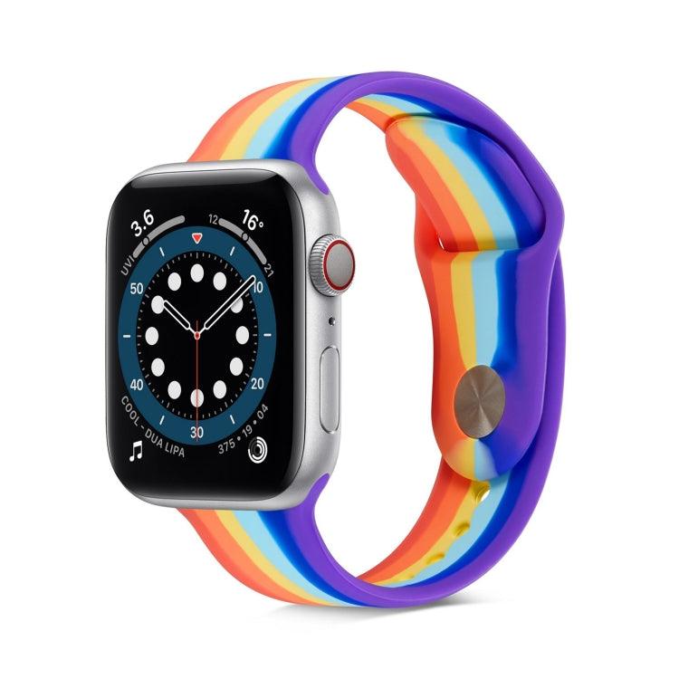 Rainbow Silicone Strap Watch Band Apple Watch Ultra 2, Ultra 1, Series 9, 8, 7, 6, SE, 49mm, 45mm, 44mm, 42mm