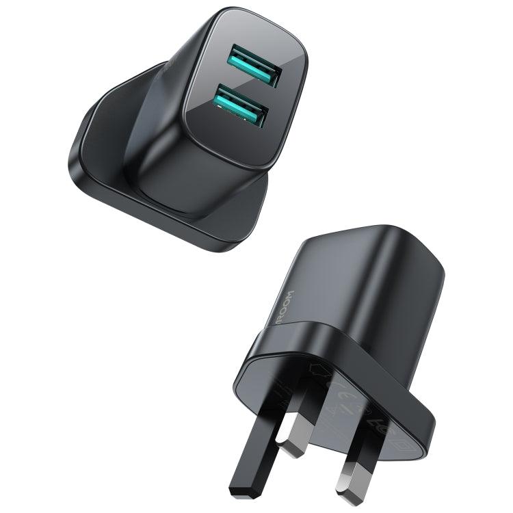 JOYROOM 2.4A 12W Dual Ports Mini Fast Charger, Plug Type:UK Plug (Black)