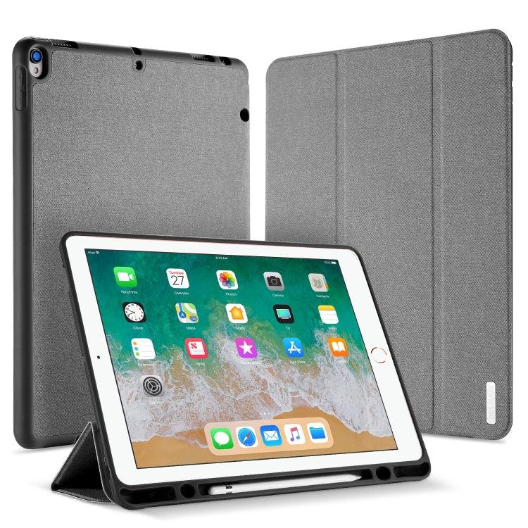 DUX DUCIS Domo Series Horizontal Flip Magnetic TPU + PU Leather Tablet Case Cover with Three-folding Holder & Pen Slot Apple iPad Pro 12.9 inch 2017 (Grey)