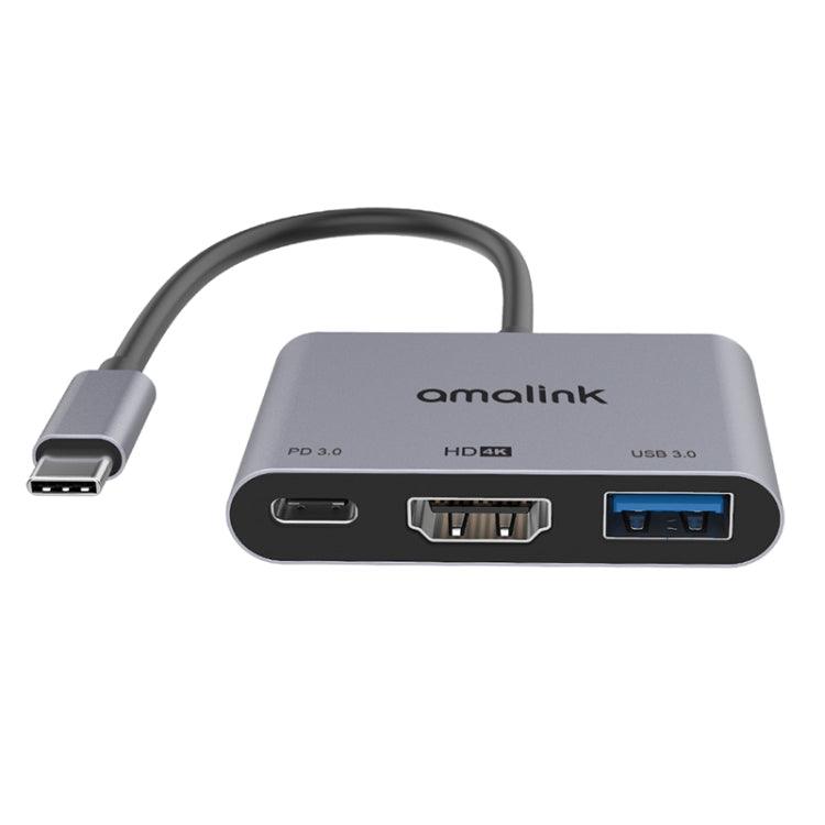 amalink 9175D Type-C / USB-C to HDMI + USB 3.0 + PD HUB Adapter (Grey)