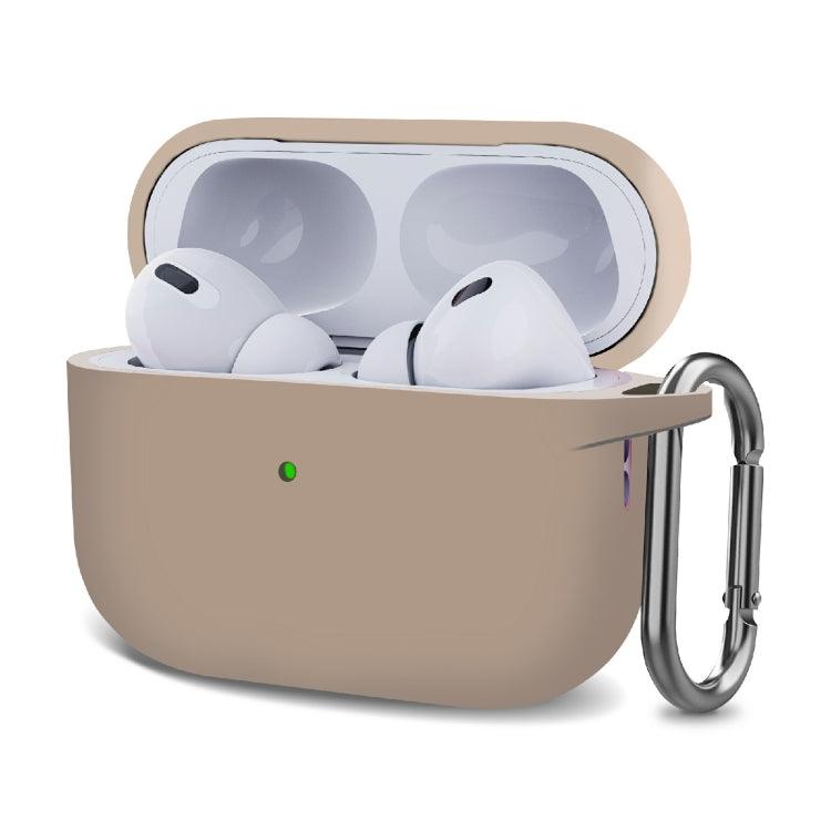 Silicone Thickening Wireless Earphone Protective Case with Hook Apple AirPods Pro 2 (Sand Pink)