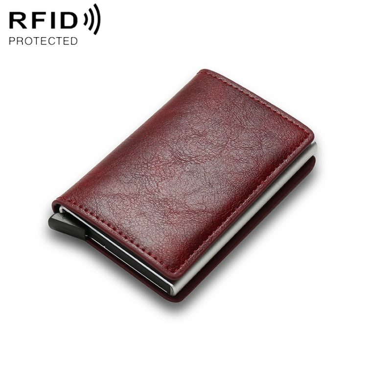 RFID Carbon Fiber Wallet for Men - Red