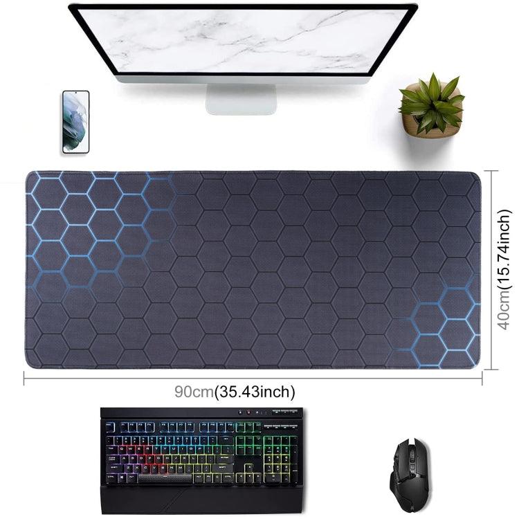 Anti-Slip Rubber Cloth Surface Game Mouse Mat Keyboard Pad, Size:90 x 40 x 0.2cm (Blue Honeycomb)