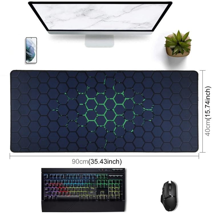 Anti-Slip Rubber Cloth Surface Game Mouse Mat Keyboard Pad, Size:90 x 40 x 0.2cm (Green Honeycomb)