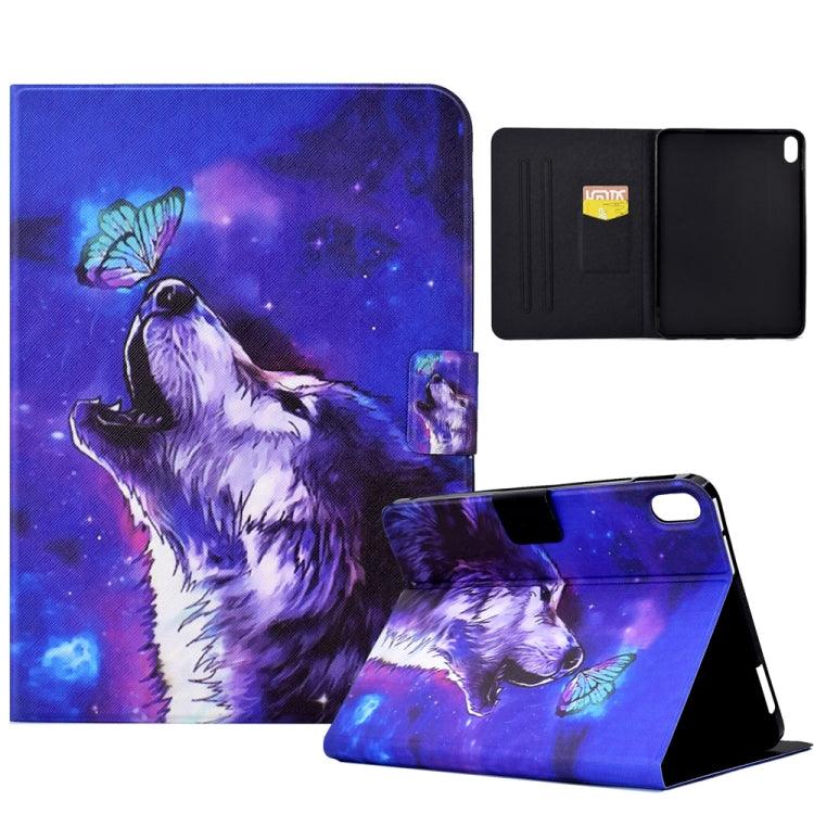 Apple iPad 10th Gen 10.9 2022 Electric Pressed TPU Smart Leather Tablet Case Cover (Butterfly Wolf)