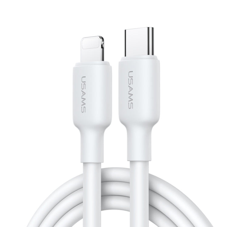 USAMS U84 PD20W USB-C / Type-C to 8 Pin Charging Data Cable, Cable Length:3m (White)