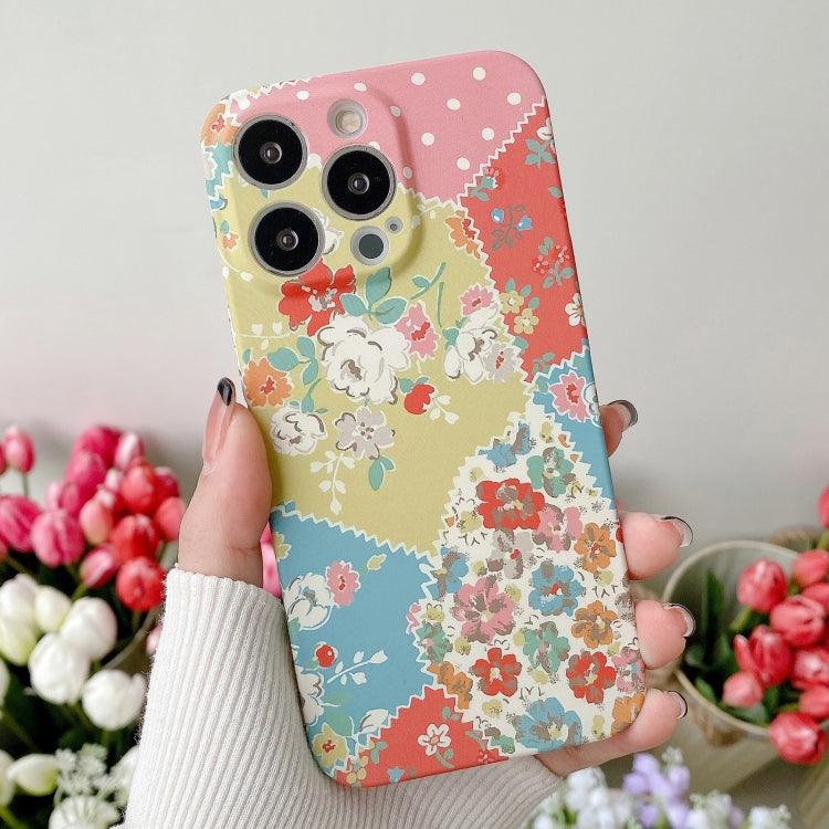 Apple iPhone 11 Water Sticker Flower Pattern PC Phone Case Cover (Irregular Background Rose)