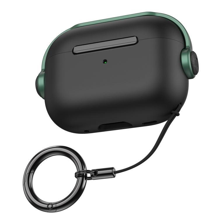 Apple AirPods 3 Wireless Earphones TPU Protective Case (Black Green)