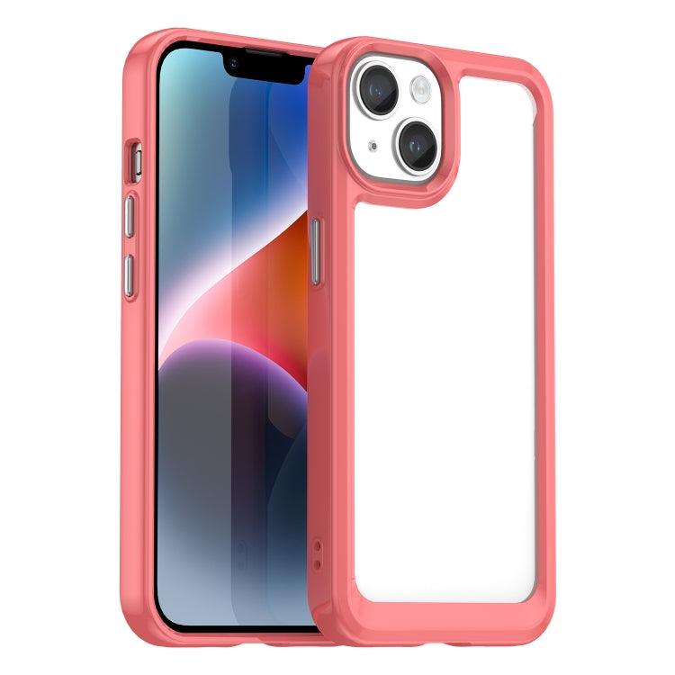 Apple iPhone 15 Colorful Series Acrylic + TPU Phone Case (Red)