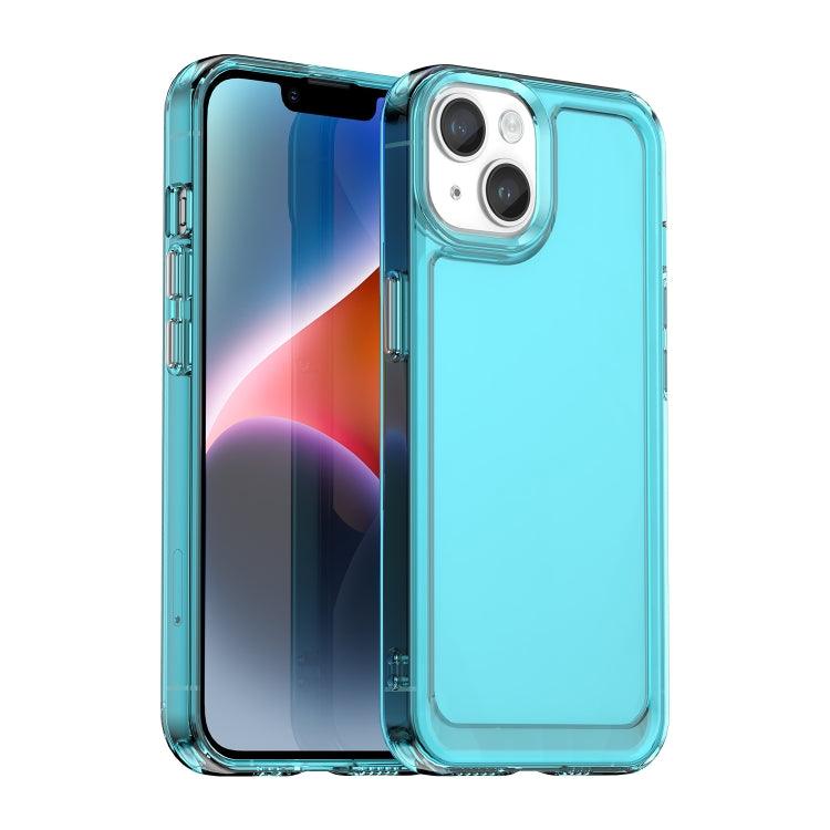 Apple iPhone 15 Candy Series TPU Phone Case Cover (Transparent Blue)