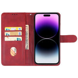 Apple iPhone 15 Pro Leather Phone Case Cover (Red)