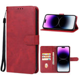 Apple iPhone 15 Pro Leather Phone Case Cover (Red)