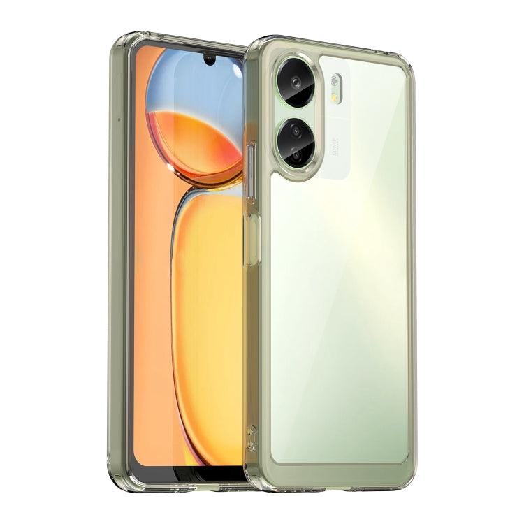 Xiaomi Redmi 13C Colorful Series Acrylic Hybrid TPU Phone Case (Transparent Grey)