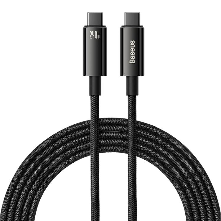 Baseus Tungsten Gold Series 240W Type-C to Type-C Fast Charging Data Cable, Length:3m (Black)