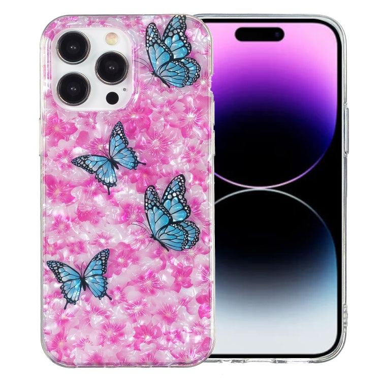 Apple iPhone 15 Pro Max IMD Shell Pattern TPU Phone Case Cover (Colorful Butterfly)