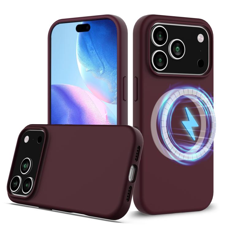 Apple iPhone 17 Pro Max Shockproof Silicone Magsafe Phone Case - Plum