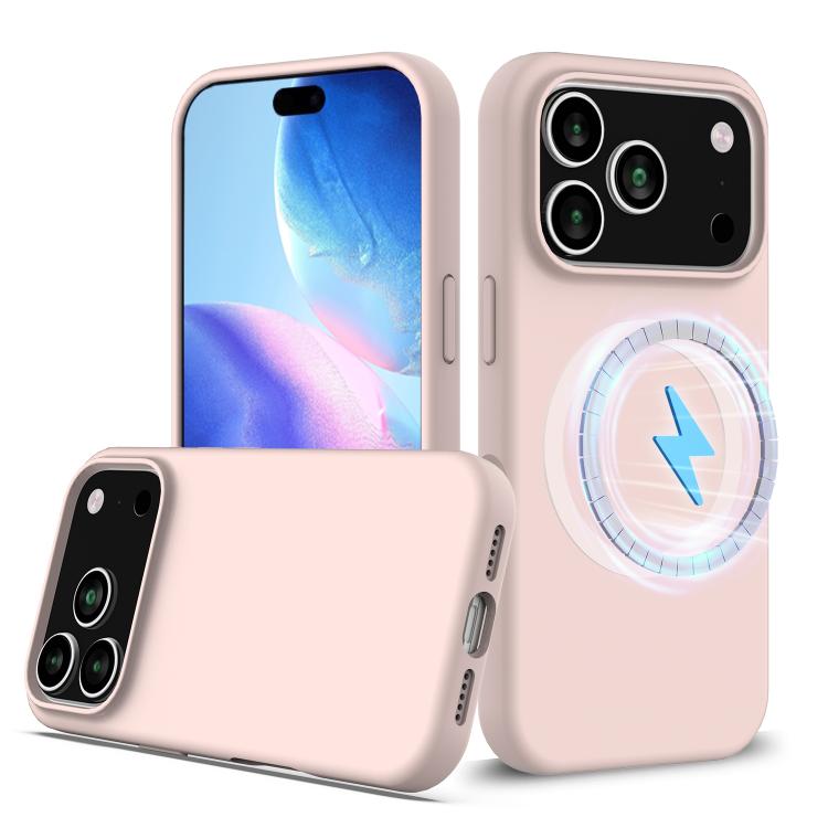 Apple iPhone 17 Pro Max Shockproof Silicone MagSafe Phone Case - Sand Pink