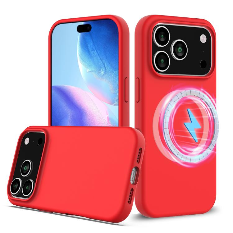 Apple iPhone 17 Pro Shockproof Silicone MagSafe Phone Case - Red