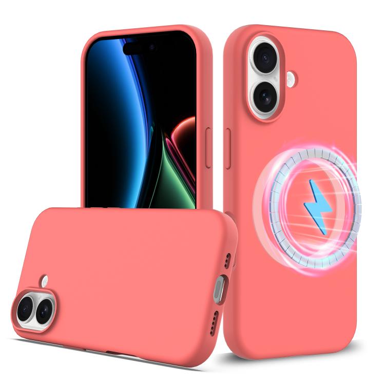 Apple iPhone 17 Shockproof Silicone MagSafe Case - Pink Orange