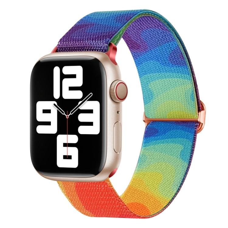 Apple Watch Ultra 2, Ultra 1, Series 9, 8, 7, 6, SE, 49mm, 45mm, 44mm, 42mm Painted Pattern Nylon Replacement Watch Band (Liquid Colorful)