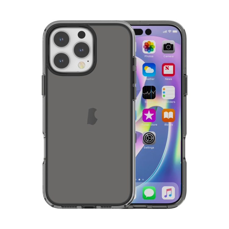 Apple iPhone 16 Pro Max Shockproof Terminator Transparent Phone Case Cover (Grey)