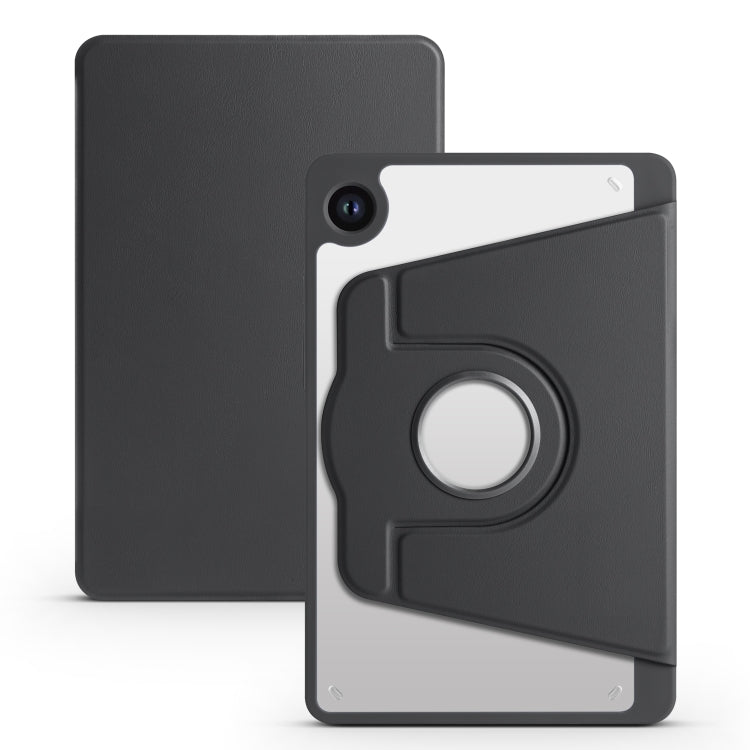 Samsung Galaxy Tab A9+ Acrylic 360 Degree Rotation Smart Tablet Leather Case (Black)