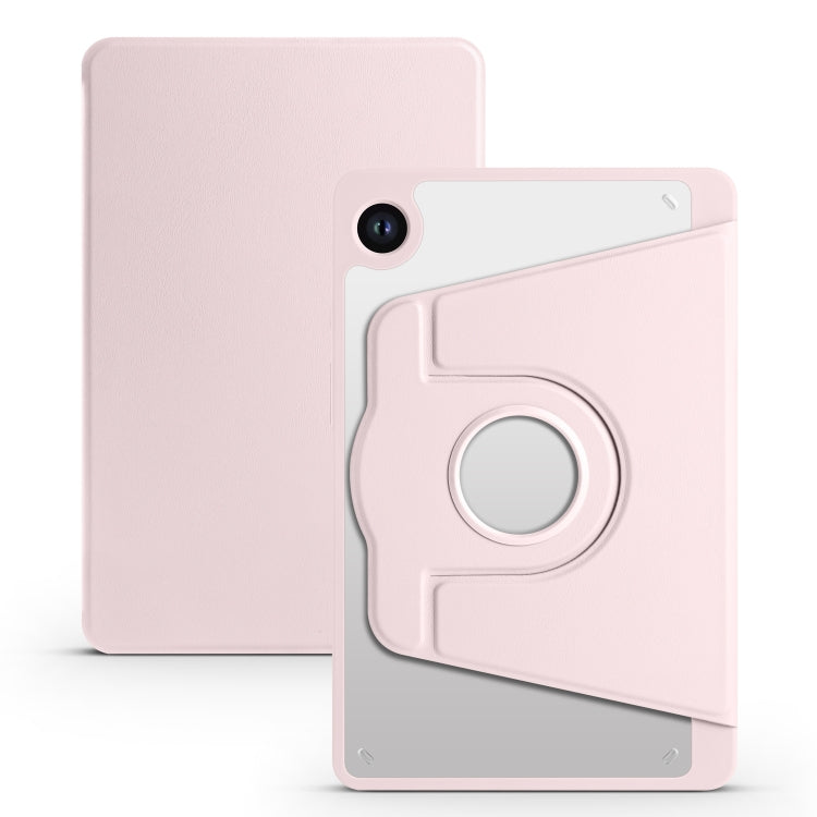 Samsung Galaxy Tab A9+ Acrylic 360° Rotation Smart Leather Case - Sand Pink