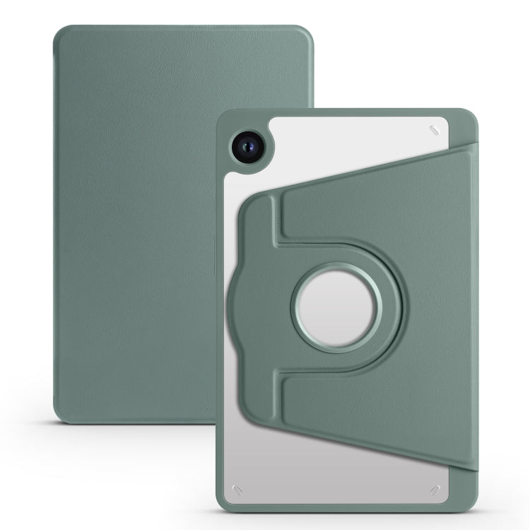 Samsung Galaxy Tab A9+ Dark Green Acrylic 360 Degree Rotation Smart Tablet Leather Case