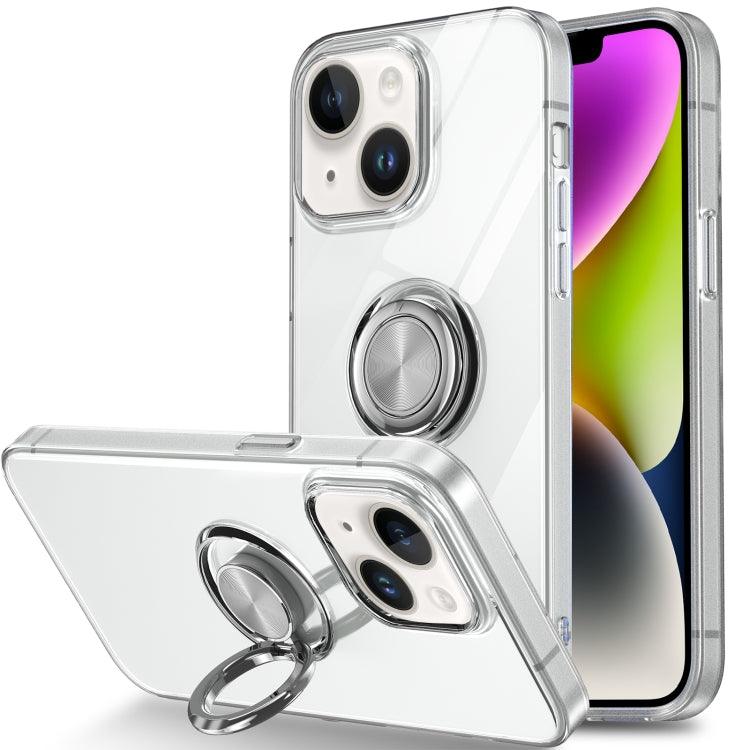 Apple iPhone 15 Ring Holder TPU Phone Case Cover (Transparent)