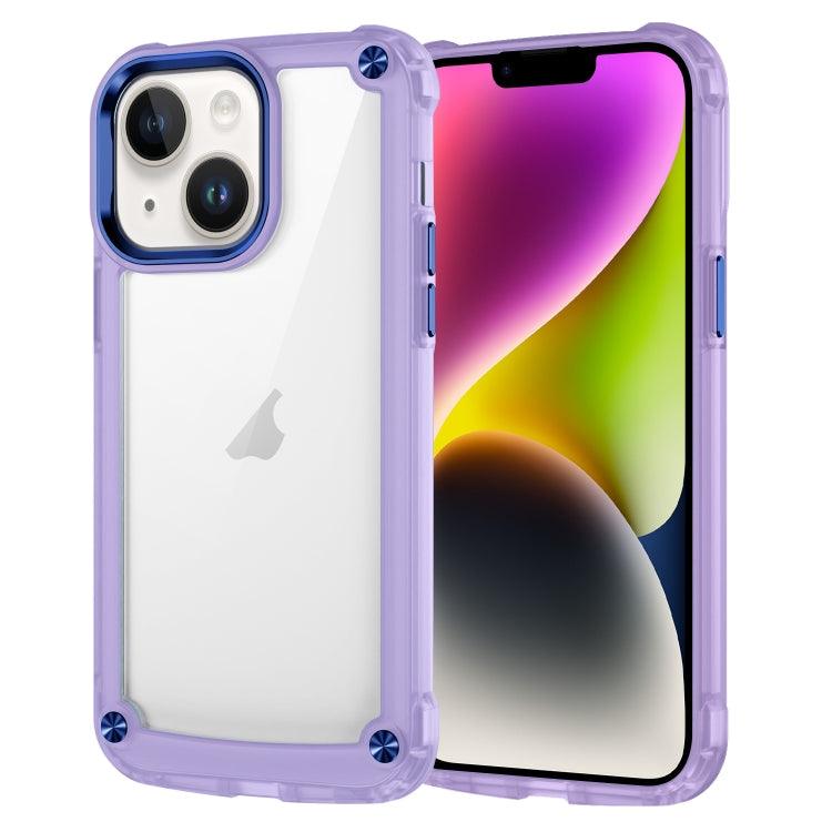 Apple iPhone 14 Skin Feel TPU + PC Phone Case Cover (Transparent Purple)