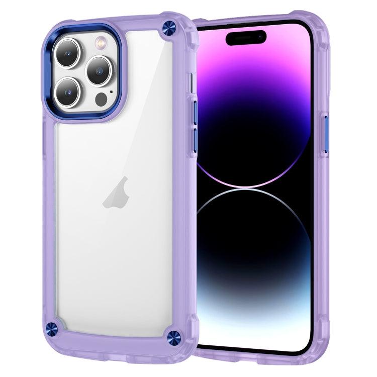 Apple iPhone 15 Pro Skin Feel TPU + PC Phone Case Cover (Transparent Purple)