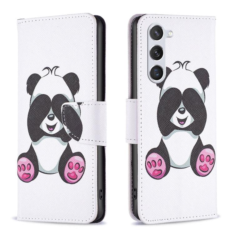 Samsung Galaxy S24 5G Colored Drawing Pattern Leather Phone Case Cover (Panda)