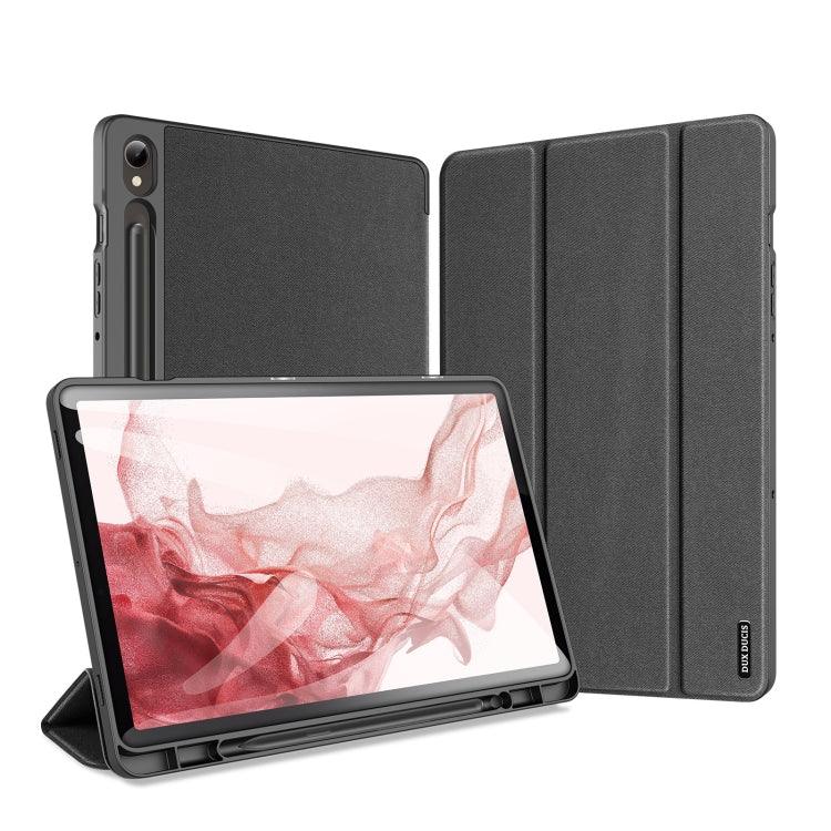 Samsung Galaxy Tab S9 DUX DUCIS Domo Series Cloth Texture Magnetic Leather Tablet Case Cover (Black)