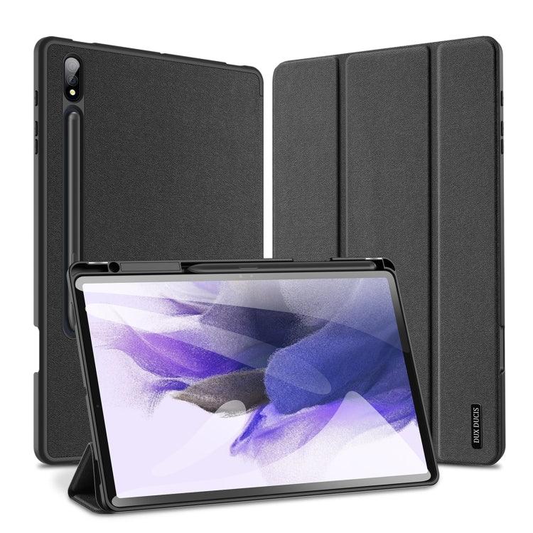 Samsung Galaxy Tab S9+ DUX DUCIS Domo Series Cloth Texture Magnetic Leather Tablet Case Cover (Black)