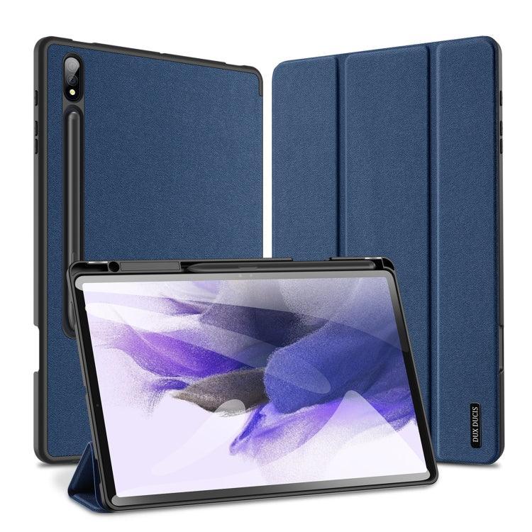 Samsung Galaxy Tab S9+ DUX DUCIS Domo Series Cloth Texture Magnetic Leather Tablet Case Cover (Blue)