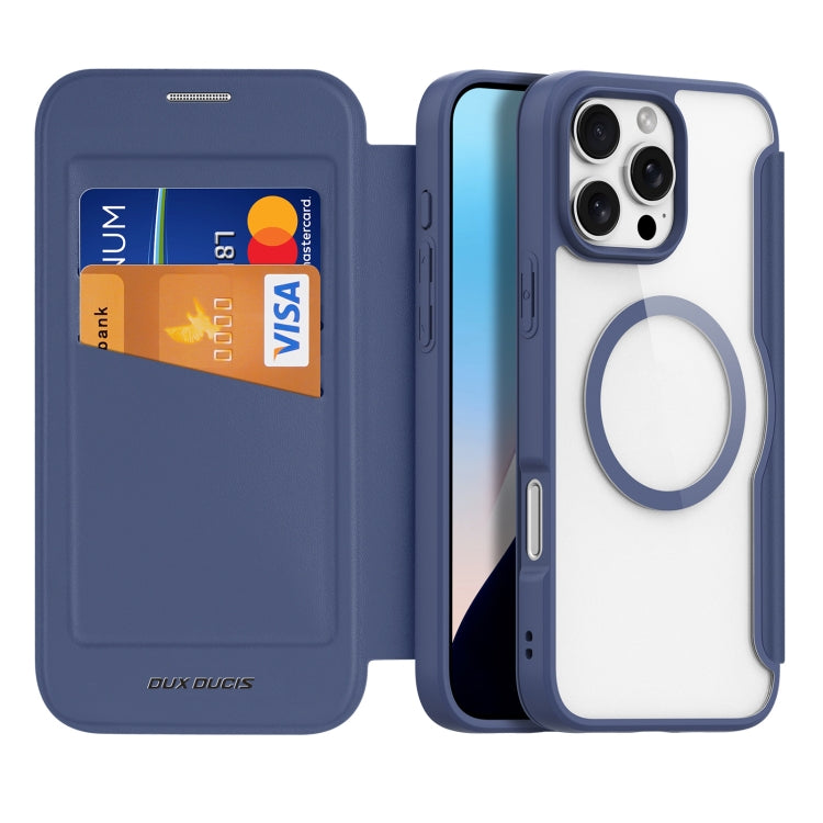 Apple iPhone 16 Pro Max DUX DUCIS Skin X Pro Series Magsafe Leather Case - Blue