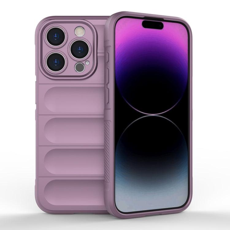 Apple iPhone 15 Pro Magic Shield TPU + Flannel Phone Case Cover (Purple)