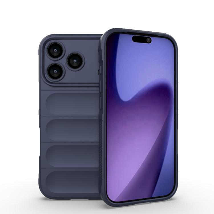 Apple iPhone 17 Pro Magic Shield TPU + Flannel Phone Case - Dark Blue