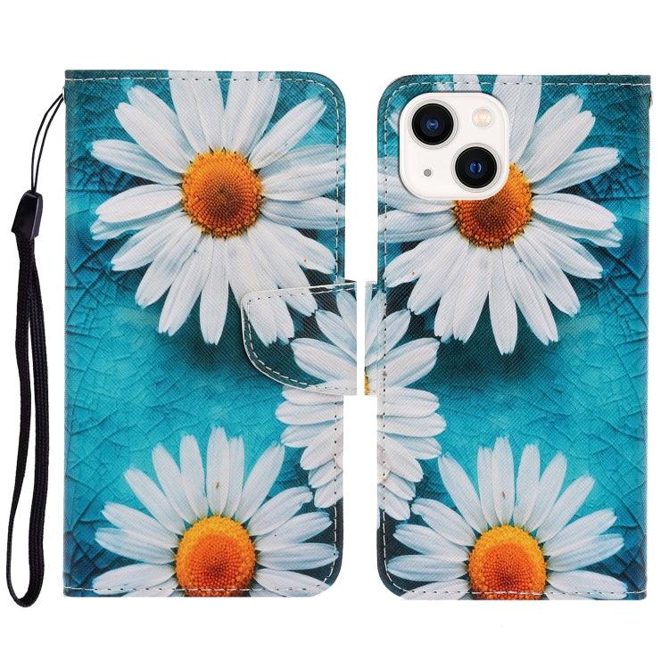 Apple iPhone 15 3D Colored Drawing Flip Leather Phone Case Cover (Daisy)