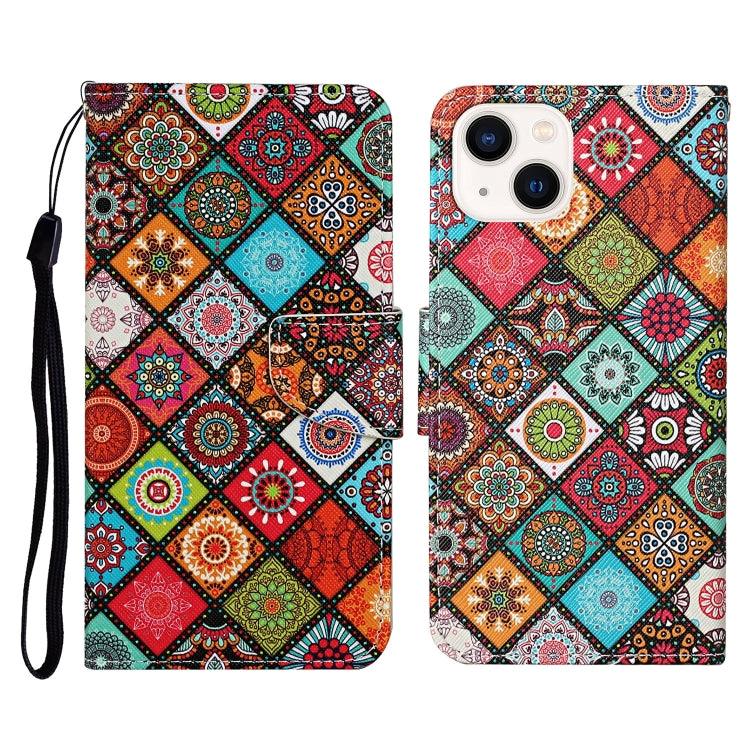 Apple iPhone 15 3D Colored Drawing Flip Leather Phone Case Cover (Ethnic Totem)