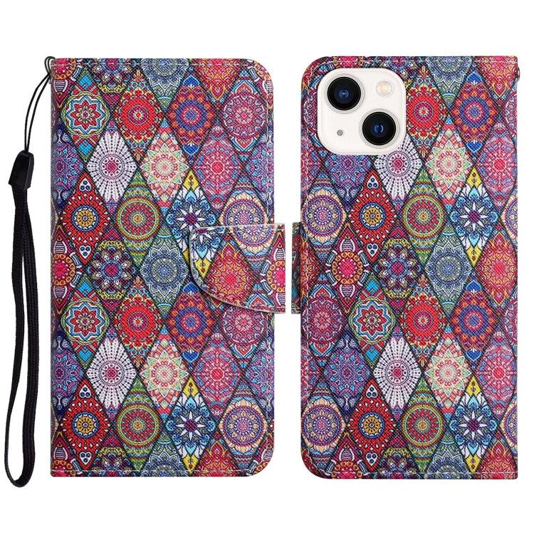 Apple iPhone 15 3D Colored Drawing Flip Leather Phone Case Cover (Kaleidoscope)