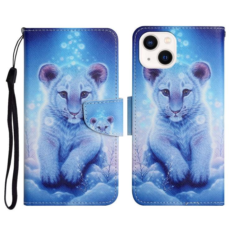 Apple iPhone 15 3D Colored Drawing Flip Leather Phone Case Cover (Leopard)