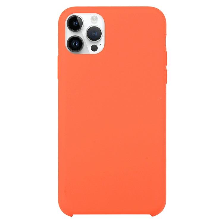 Solid Silicone Phone Case Cover Apple iPhone 15 Pro (Orange)