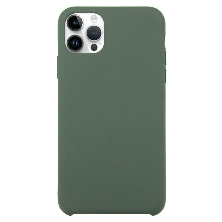 Solid Silicone Phone Case Cover Apple iPhone 15 Pro Max (Dark Green)